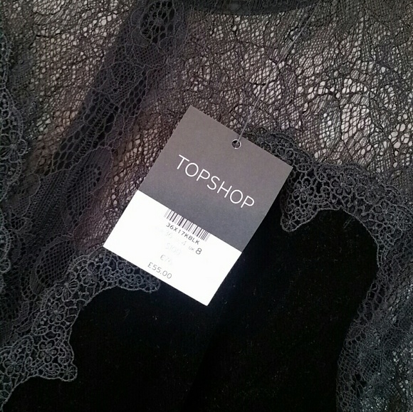 TOPSHOP Lace and Velvet Romper - Picture 5 of 6